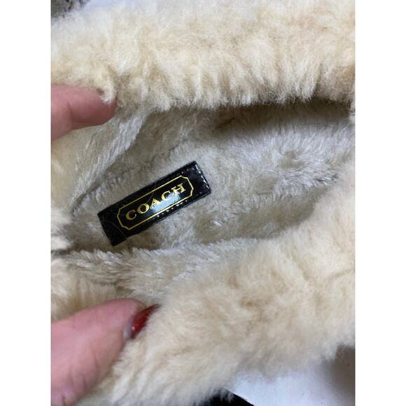 Coach Arleen Moccasins Shearling Fur Brown Slippers 9W NEW - Picture 4 of 11